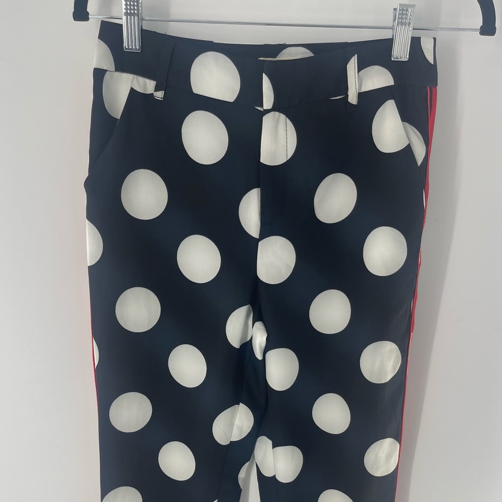 tea&cup Polka Dot Women's Pants Black White Red Small